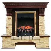 Каминокомплект Royal Flame Pierre Luxe сланец (темный дуб)+Fobos FX Brass