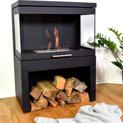 Напольный биокамин SteelHeat FAMILY черный SteelHeat