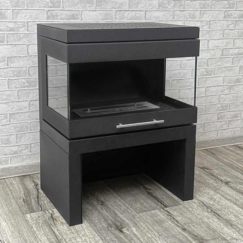 Напольный биокамин SteelHeat FAMILY черный SteelHeat